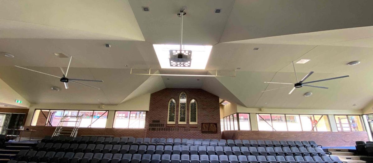 MacroAir fans in The Southport School auditorium